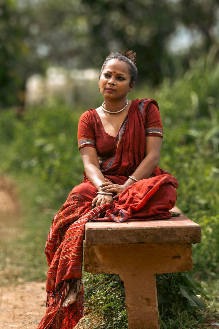 a woman with saree